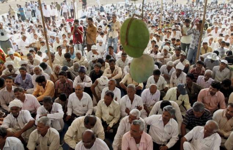 File photo of a farmers' protest against the Westinghouse plant in Gujarat. Credit: PTI
