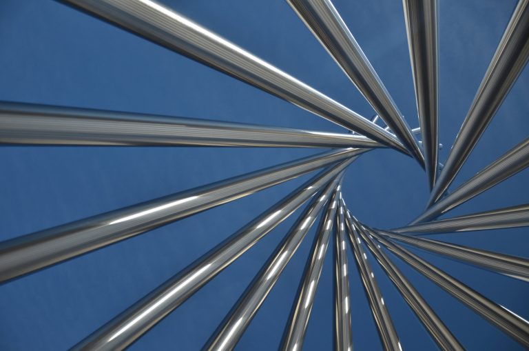 An architectural installation at Fermilab, the high-energy particle physics research centre, in Illinois. Credit: recommend group/Flickr, CC BY 2.0