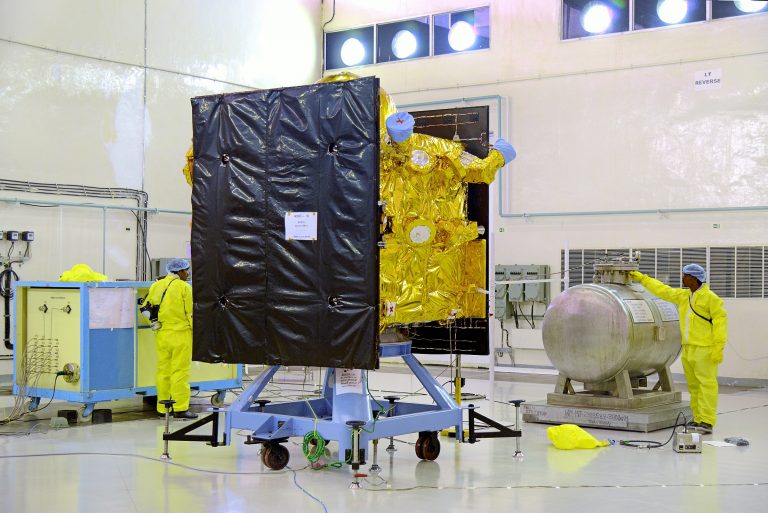 The propellant for the IRNSS 1D satellite being filled ahead of its launch in March 2015. Credit: ISRO