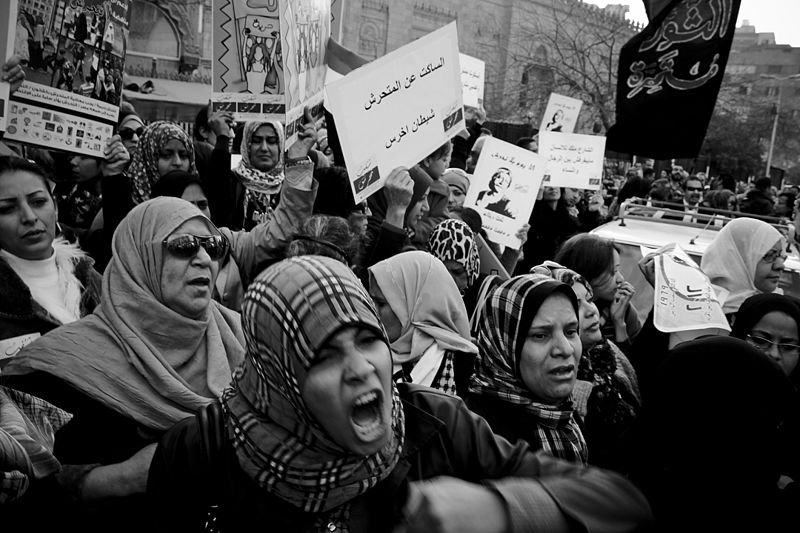 Muslim women protesting in Cairo