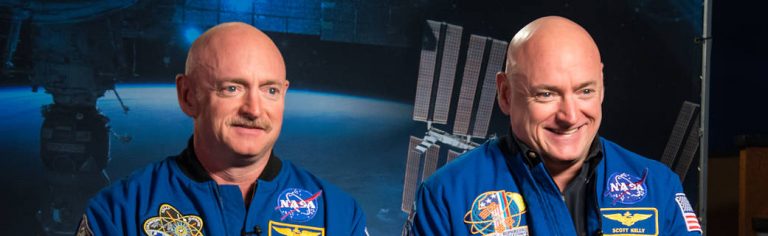 The Kelly brothers. Scott (right) and Mark Kelly were the subjects of a twins study aimed at discerning effects of space travel on the human body. Credit: Robert Markowitz/ NASA