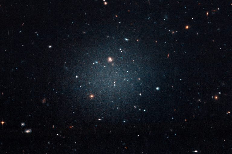The galaxy named NGC 1052-DF2 is called a 'see-through' galaxy because it's missing most, if not all, of its dark matter. Credit: Reuters