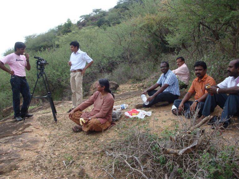 Members of the INO collaboration during a site inspection in Theni, Tamil Nadu. Credit: INO/TIFR