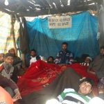 A group of villagers on hunger strike in opposition to the Bursar dam [image by: Shafiq Malik]A group of villagers on hunger strike in opposition to the Bursar dam [image by: Shafiq Malik]