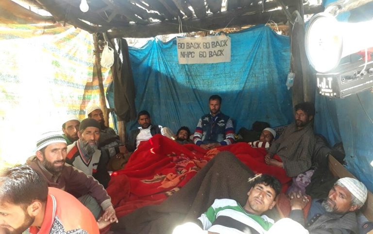 A group of villagers on hunger strike in opposition to the Bursar dam [image by: Shafiq Malik]A group of villagers on hunger strike in opposition to the Bursar dam [image by: Shafiq Malik]