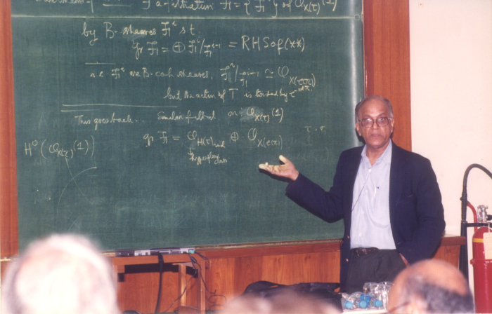 Lecturing at a conference in TIFR, Mumbai. Credit C.S. Seshadri