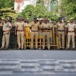 Policemen stand guard ahead of a protest, after at least 13 people were killed when police fired on protesters seeking closure of plant on environmental grounds in town of Thoothukudi in southern state of Tamil Nadu, in Chennai, India, May 24, 2018. Credits: REUTERS/P.Ravikumar