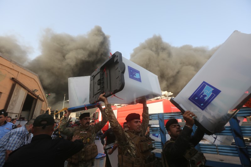 Iraq election: Fire at Baghdad ballot paper depot Iraq election: Fire at Baghdad ballot paper depot
