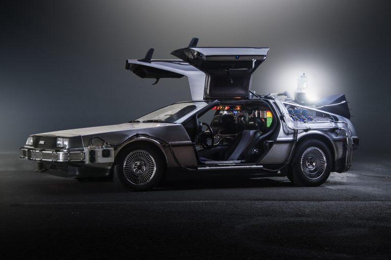 In the Back to the Future movies, the DeLorean car was able to travel through time thanks to a flux capacitor. Credit: Wikimedia Commons