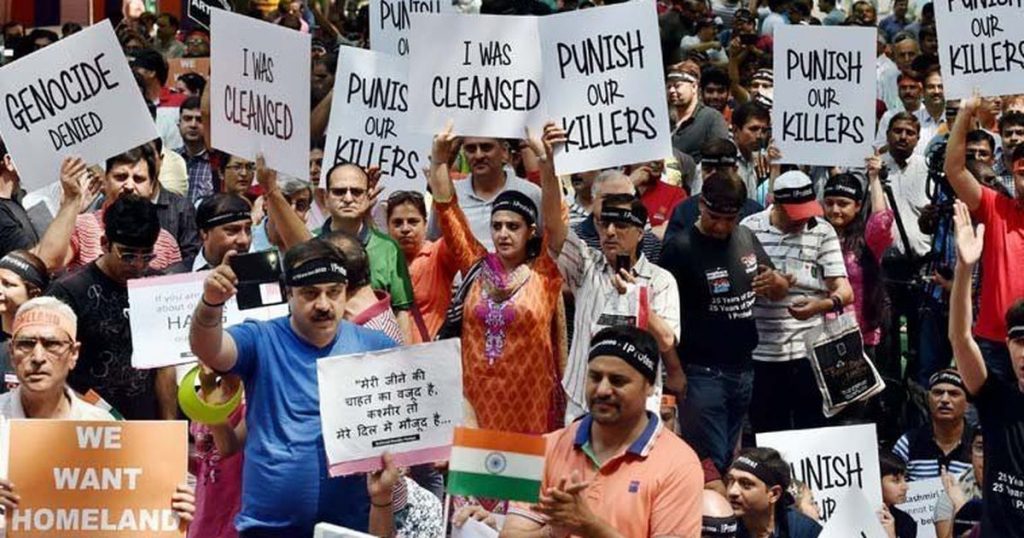 File photo of a protest by Kashmiri Pandits. Credit: Reuters/Files