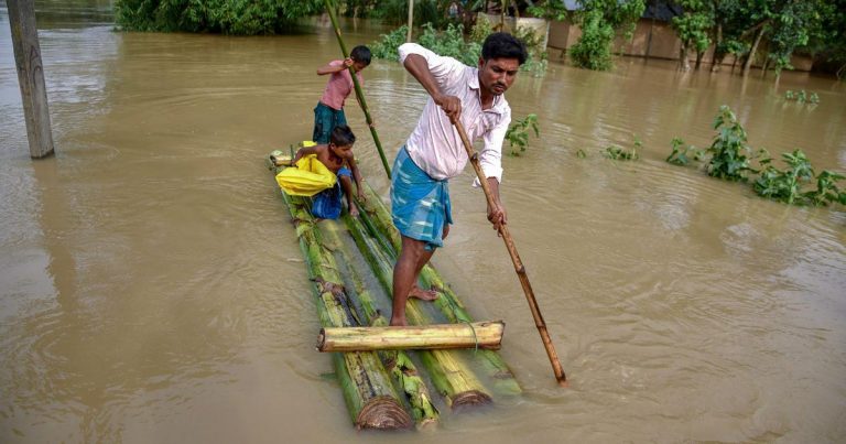 A villager in Hojai district of Assam on Saturday. Credit: PTI