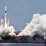 A H-IIA rocket carrying Hayabusa 2 space probe blasts off from the launching pad at Tanegashima Space Center on the Japanese southwestern island of Tanegashima, in this photo taken by Kyodo December 3, 2014. Credit: Kyodo via Reuters/File Photo