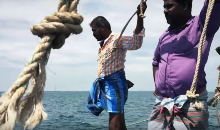 Onboard a fishing boat in the Gulf of Mannar. Source: YouTube