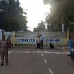 Police stand gurad outside a copper smelter controlled by London-listed Vedanta Resources in Thoothukudi