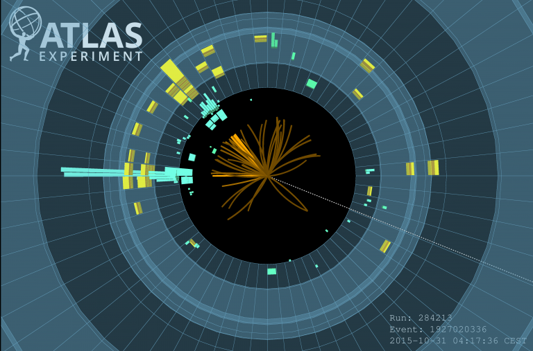 Event display for the H→bb decay analysis with the ATLAS detector. Credit: ATLAS Collaboration/CERN