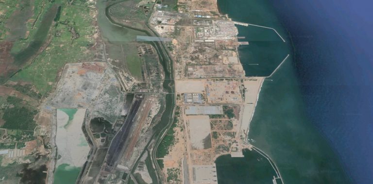 A '3D' view of Kattupalli as seen from above. Source: Google Maps