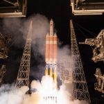 The United Launch Alliance Delta IV Heavy rocket launches NASA's Parker Solar Probe to touch the Sun, Sunday, Aug. 12, 2018 from Launch Complex 37 at Cape Canaveral Air Force Station, Florida. Parker Solar Probe is humanity’s first-ever mission into a part of the Sun’s atmosphere called the corona. Here it will directly explore solar processes that are key to understanding and forecasting space weather events that can impact life on Earth. Photo Credit: NASA/Bill Ingalls