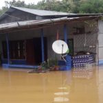 A water-logged house in Dimapur. Credit: Twitter/Abhishek Singh