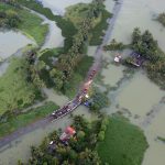 An aerial view of a flooded area in Kerala, August 19, 2018. Photo: Reuters/Sivaram V