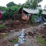 Mankidia Sahi's residents in their mud-walled, polythene roofed houses, after August rains.