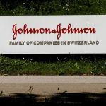 The logo of healthcare company Johnson & Johnson. Credits: Reuters/Arnd Wiegmann