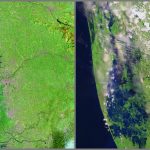 Kerala before (left) and right after (right) the 2018 floods, as captured by Landsat 8. Credit: NASA
