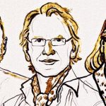 (L-R) Arthur Ashkin, Gérard Mourou and Donna Strickland. Credit: Niklas Elmehed/@NobelPrize on Twitter