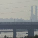 A view of Yamuna river as smog and air pollution continue to be above hazardous levels, in New Delhi, Monday, Oct 22, 2018. The Central Pollution Control Board recorded the overall Air Quality Index (AQI) of Delhi at 292, while the Centre-run System of Air Quality Forecasting and Research reported an AQI of 318, which falls in the very poor category. Credit: PTI