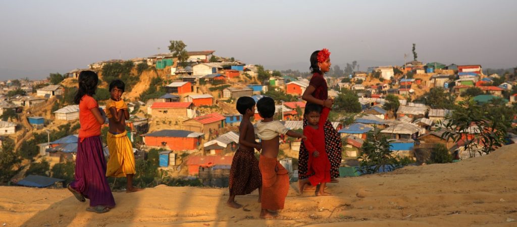 Rohingya refugee children walk along the road at Balukhali camp in Cox’s Bazar, Bangladesh, November 16, 2018. Credit: REUTERS/Mohammad Ponir Hossain/File Photo