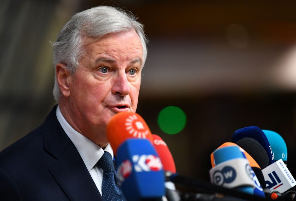 European Union's chief Brexit negotiator Michel Barnier speaks to the media as he arrives at an extraordinary EU leaders summit to finalise and formalise the Brexit agreement in Brussels, Belgium November 25, 2018. Credit: REUTERS/Dylan Martinez