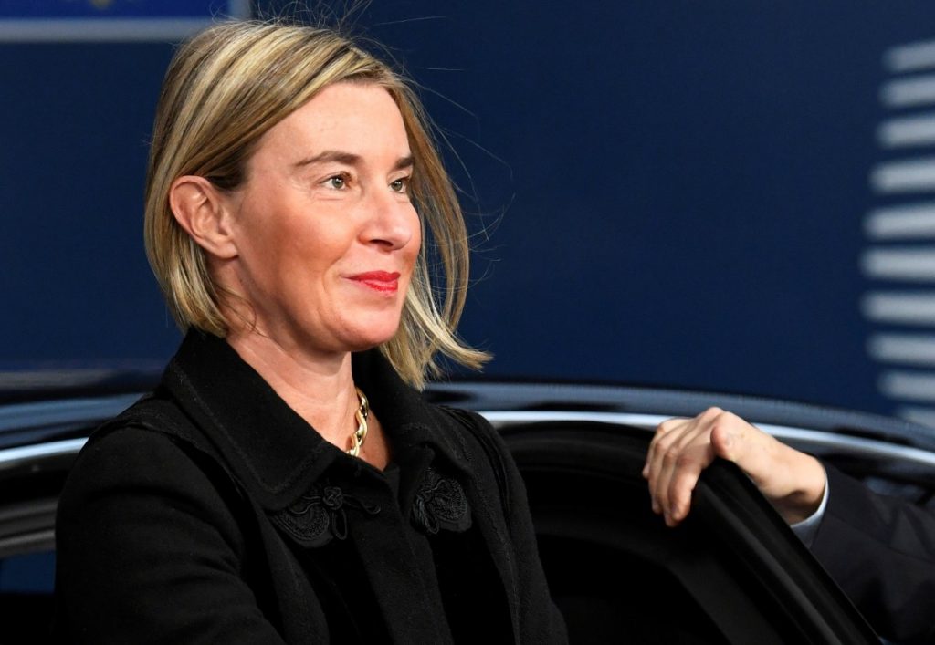 European Union Foreign Policy Chief Federica Mogherini arrives at an extraordinary EU leaders summit to finalise and formalise the Brexit agreement in Brussels, Belgium November 25, 2018. Credit: REUTERS/Piroschka van de Wouw/Pool