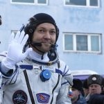 International Space Station (ISS) crew members David Saint-Jacques of Canada, Oleg Kononenko of Russia and Anne McClain of the U.S. attend a send-off ceremony shortly before their launch at the Baikonur Cosmodrome, Kazakhstan December 3, 2018. Credit: Maxim Shipenkov/Pool via REUTERS