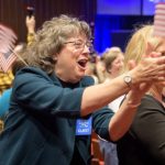 Guests congratulate New Horizons team members after they received signals from the New Horizons spacecraft that it is healthy and it collected data during the fly of Ultima Thule, at Johns Hopkins University Applied Physics Laboratory (APL) in Laurel, Maryland, U.S., January 1, 2019. Credit: NASA/Bill Ingalls/Handout via REUTERS.