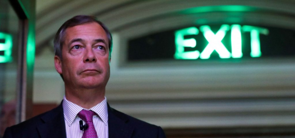 Brexit campaigner Nigel Farage arrives for a "Leave Means Leave" rally in London, Britain January 17, 2019. Credit: REUTERS/Simon Dawson