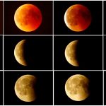 FILE PHOTO: A combination photo shows the lunar eclipse from a blood moon (top L) back to full moon (bottom right) in the sky over Frankfurt, Germany, July 27, 2018. Credit: REUTERS/Kai Pfaffenbach/File Photo