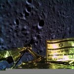 An image taken by Israel spacecraft, Beresheet, upon its landing on the moon, obtained by Reuters from Space IL