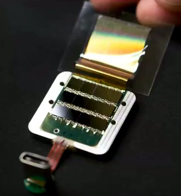 A closeup view of the Neuralink chipset. Photo: Neuralink/YouTube