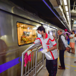 Screen Shot A worker cleans a railing in the wake of the novel coronavirus (COVID-19), at Rajeev Chowk metro station in New Delhi. Photo: PTI2020-03-13 at 10.41.42 PM