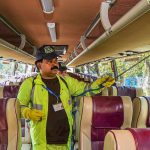 Coronavirus: Cleaning drive in a bus