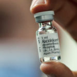 A pharmacist displays an ampoule of Dexamethasone at the Erasme Hospital amid the coronavirus disease (COVID-19) outbreak, in Brussels