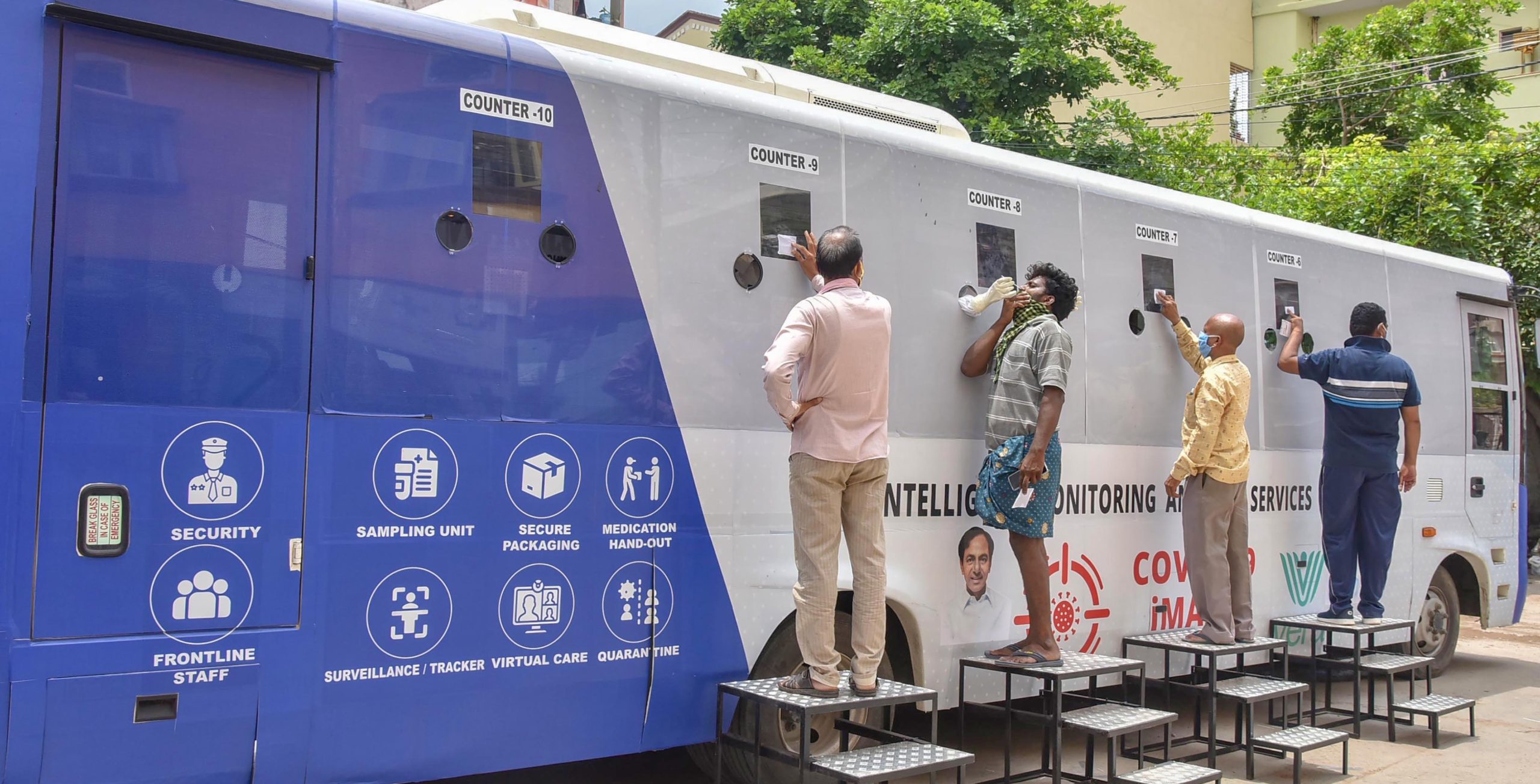 Covid-19 mobile testing facility in Hyderabad