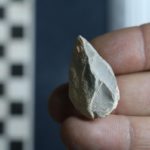A prehistoric stone tool found at a cave in Zacatecas in central Mexico