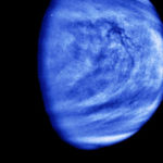 The planet Venus is seen in this photograph taken by the Galileo spacecraft’s Solid State Imaging System