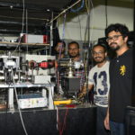 Strontium experiment picture with students working on the project