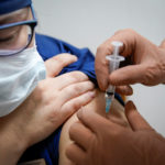 A medic of the regional hospital receives  Russia's "Sputnik-V" vaccine shot against the coronavirus disease (COVID-19) in Tver