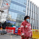 WHO team members at a hospital in Wuhan