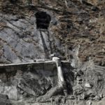 A view shows a damaged dam after a flash flood swept a mountain valley destroying dams and bridges, at Raini village