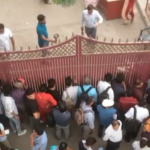 Students outside a NEET examination centre. Photo: Youtube