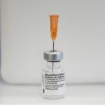 FILE PHOTO: A vial of the Pfizer-BioNTech coronavirus disease (COVID-19) vaccine is seen on a table at Ankara City Hospital in Ankara