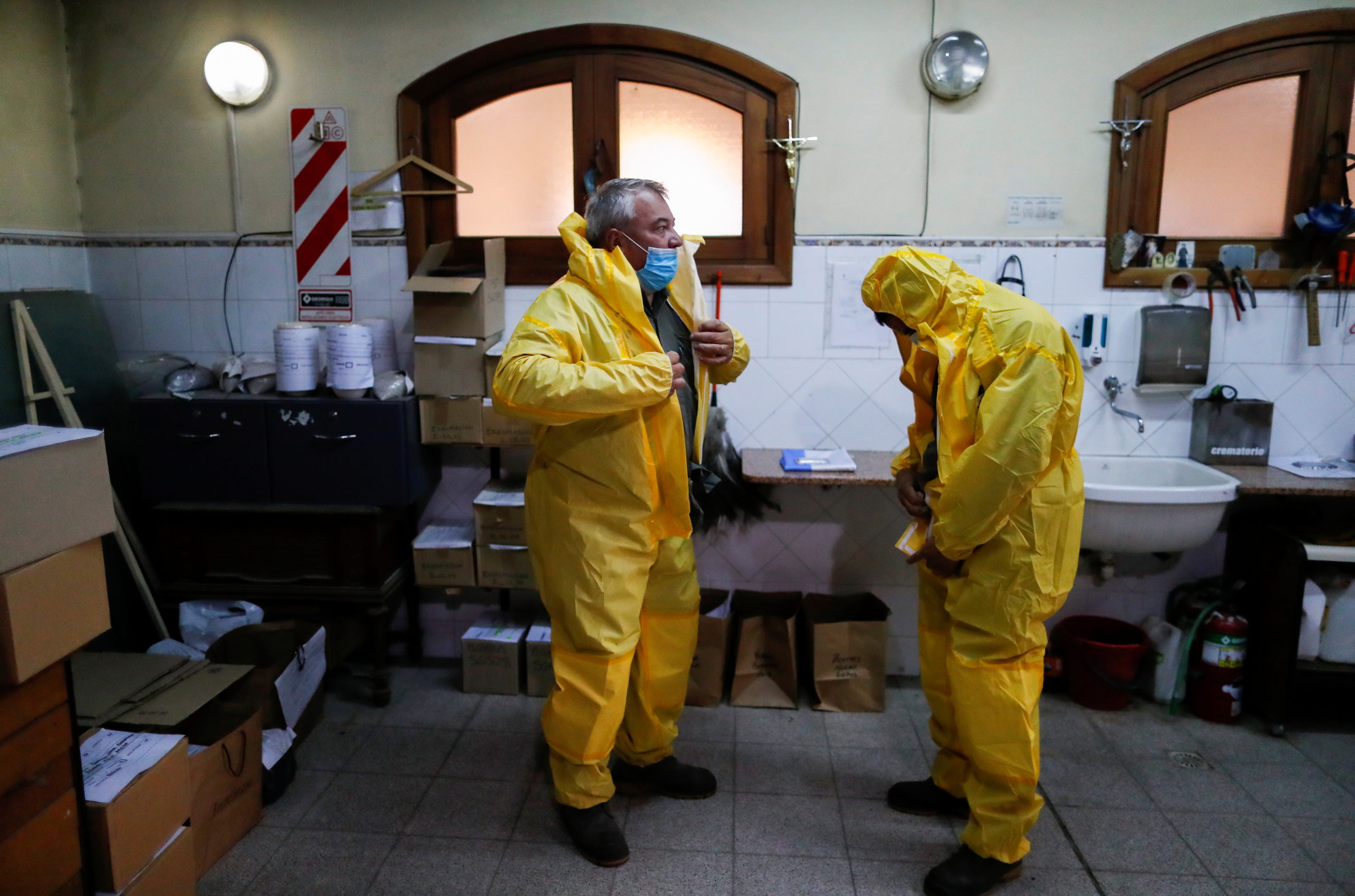 Gravediggers work as Argentine coronavirus death toll mounts amid a deadly second wave of infections